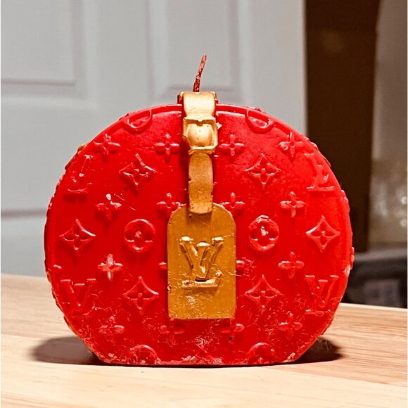Inspired Red & Gold Decorative Candle - Picture 1 of 9